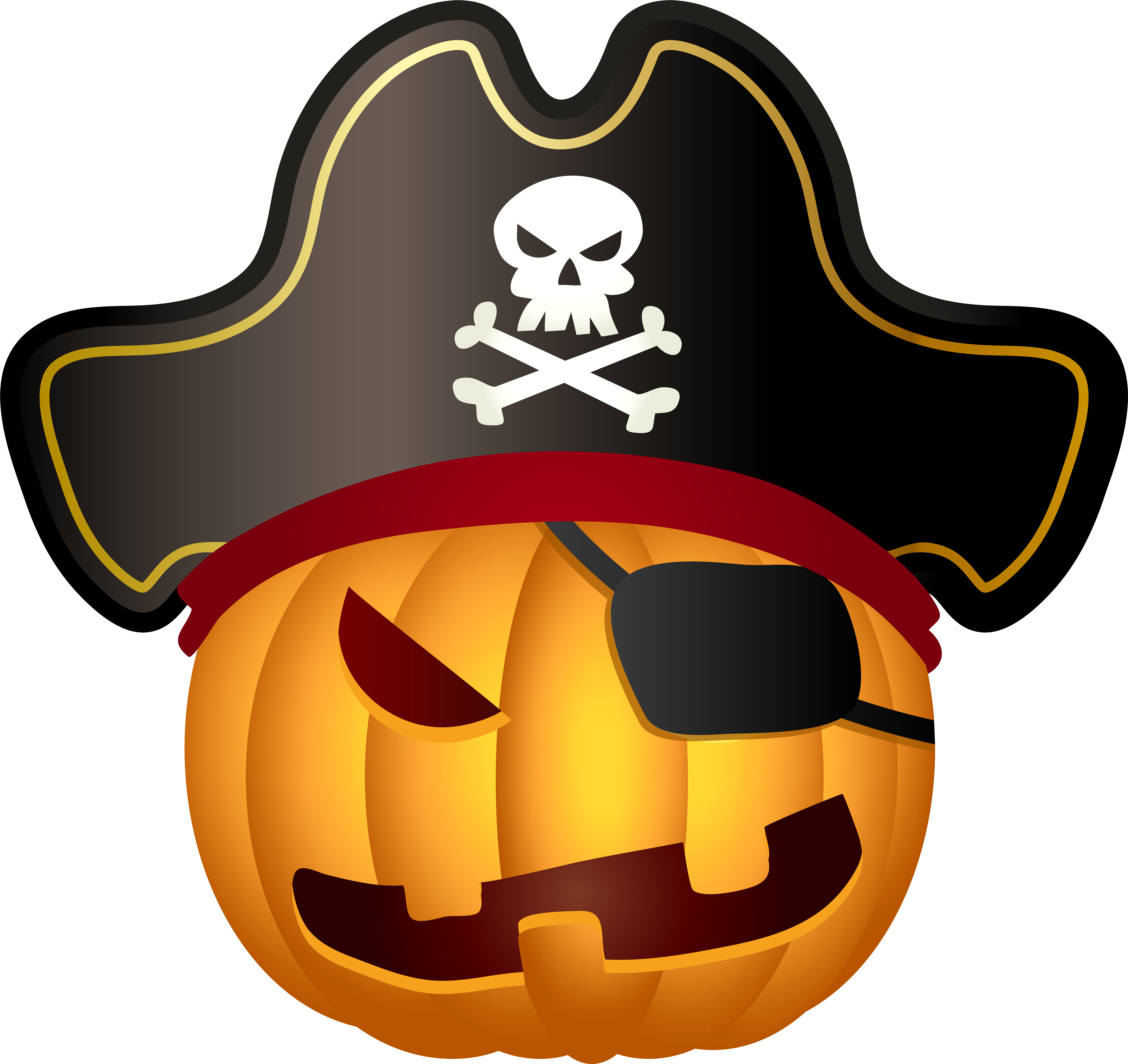 Halloween Pirate Pumpkin Png Clip Art Image (8000x7510), Png Download