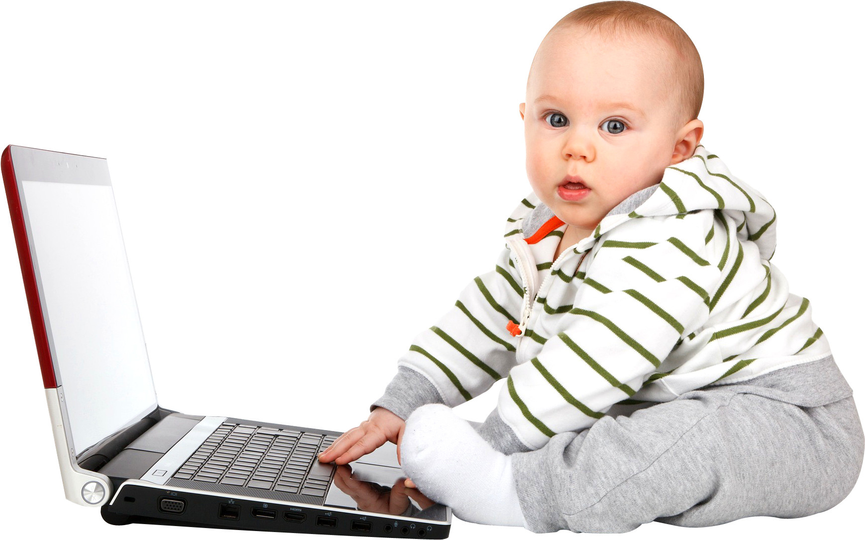 Baby With A Laptop (1920x1280), Png Download
