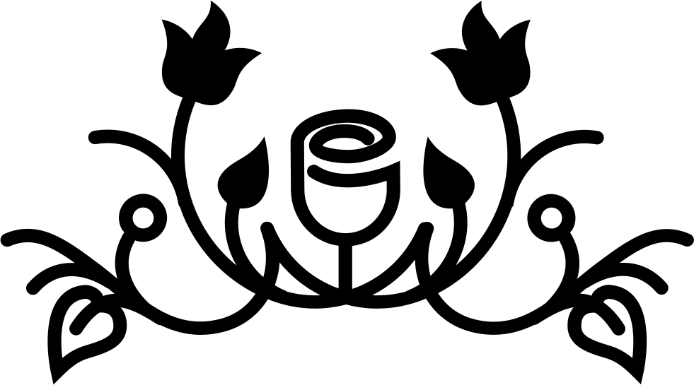 Floral Design With Flowers Leaves And Buds On Vines - Icon Png Flowers (981x545), Png Download