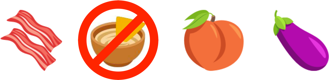 The Hummus Bowl Is Unlikely To Become An Emoji, While - No Food Emoji (1400x370), Png Download