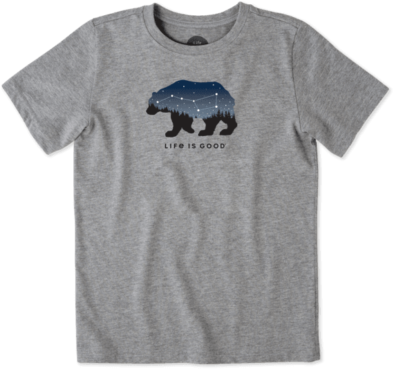 Boys Ursa Major Bear Crusher Tee - Life Is Good (570x534), Png Download