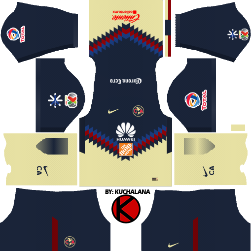 Club América Kits 2017/2018 - Kit Dream League Soccer 2018 (509x510), Png Download