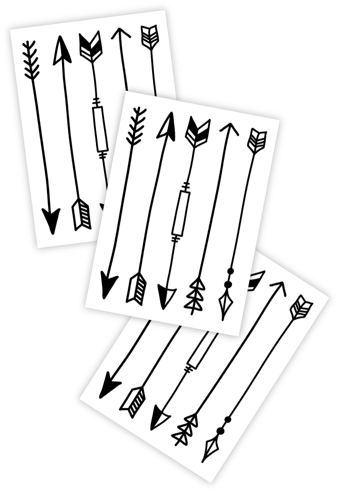 High Quality Temporary Tattoos «doodle Arrows» With - Skin (810x1080), Png Download