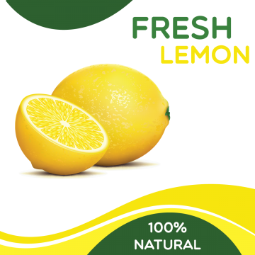 Fresh Lemon With Abstract Style Background, Lemon, - Portable Network Graphics (360x360), Png Download