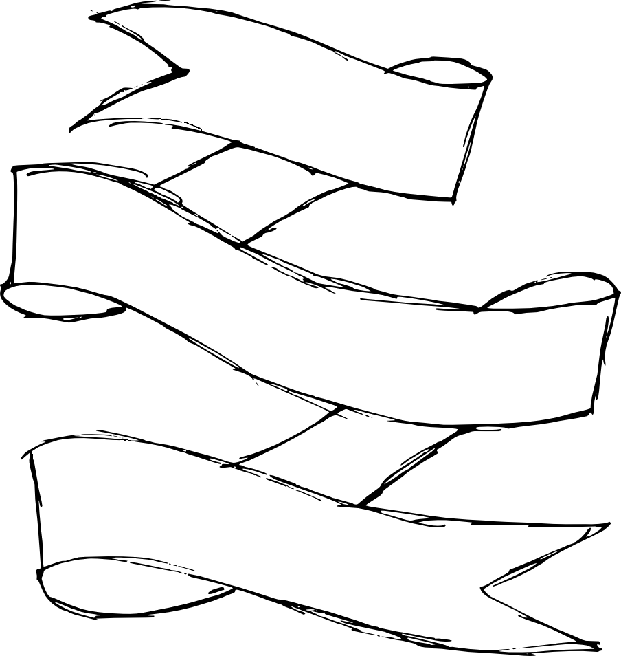 9 Hand Drawn Banner Ribbon - Illustration (904x954), Png Download