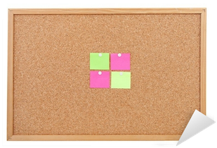 Blank Sticky Notes Pinned On Cork Memo Board Sticker - Construction Paper (400x400), Png Download