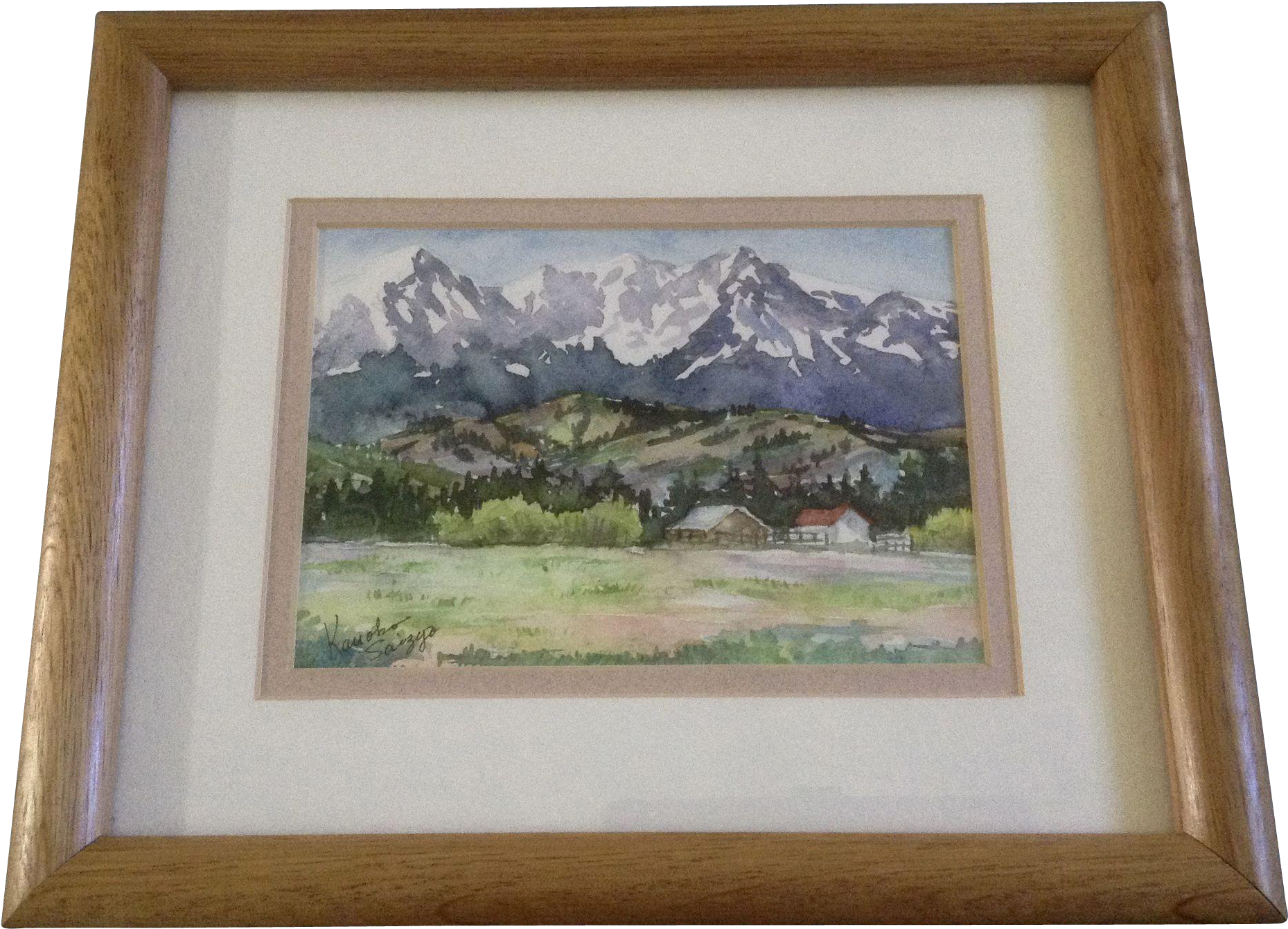 Kanoko Saizyo, Watercolor Painting, Homestead Ranch - Picture Frame (1858x1858), Png Download
