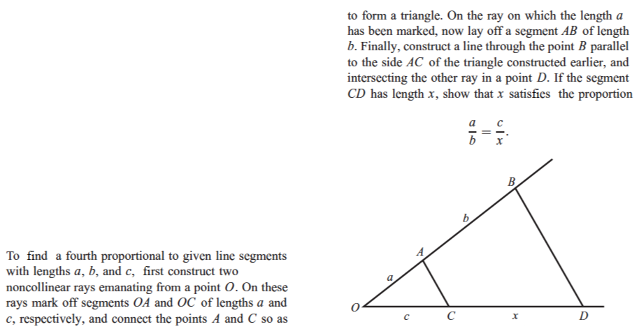 To Find A Fourth Proportional To Given Line Segmen - Triangle (914x481), Png Download