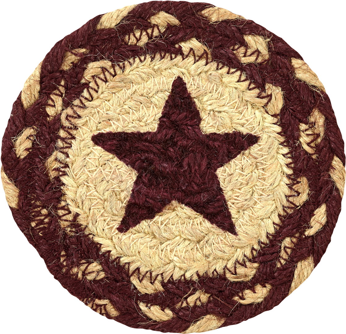 Vhc Brands Burgundy Tan Jute Coaster Stencil Star Set - Captain America Vinyl Sticker (1200x1200), Png Download