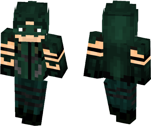 Green Arrow Cw - Minecraft Detroit Become Human Skin (584x497), Png Download