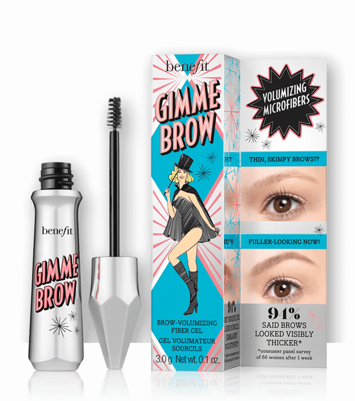 The Custom, Tiny Tapered Brush Blends Easily While - Benefit Gimme Brow Volumizing Eyebrow Gel (1220x1380), Png Download