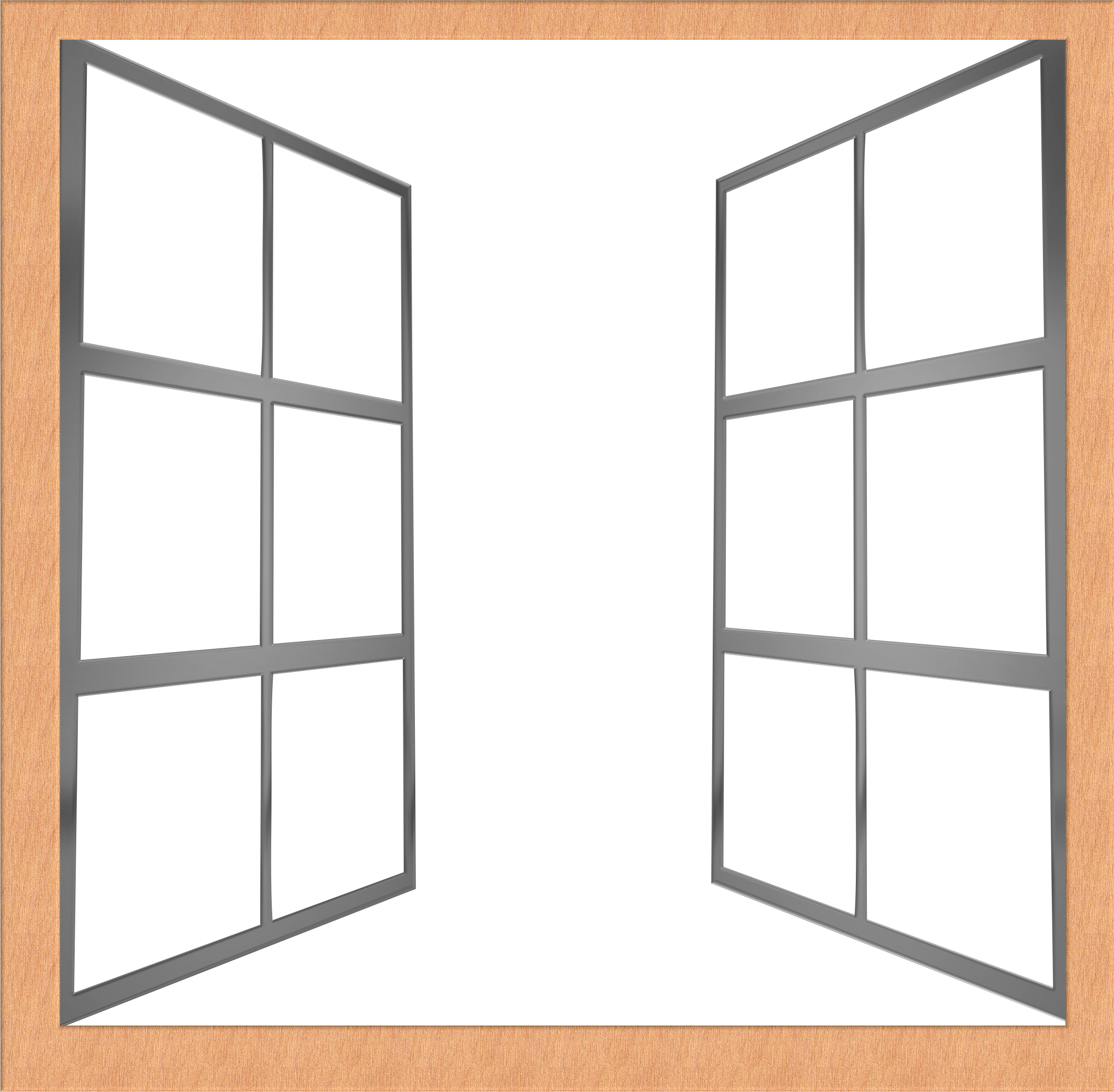 Window, Frame, Computer Art - Open Window Silhouette (2132x2090), Png Download