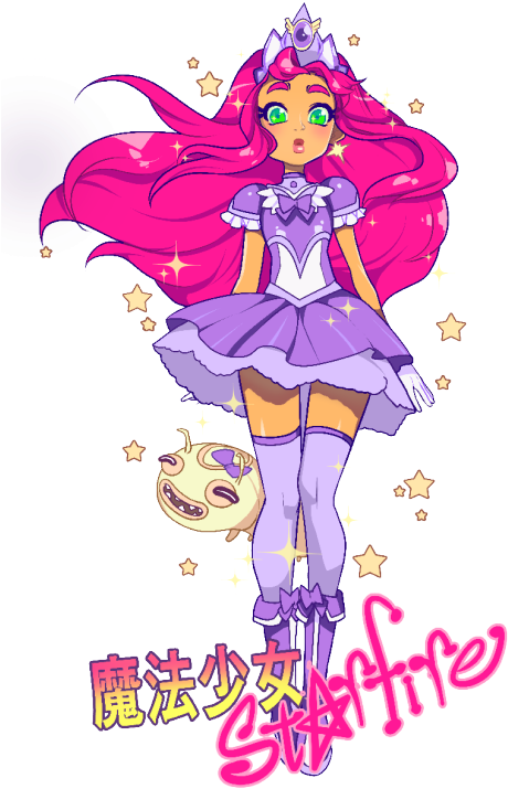 Teen Titans Starfire Milkyart I Havent Linearted In - Starfire Night Begins To Shine (485x750), Png Download