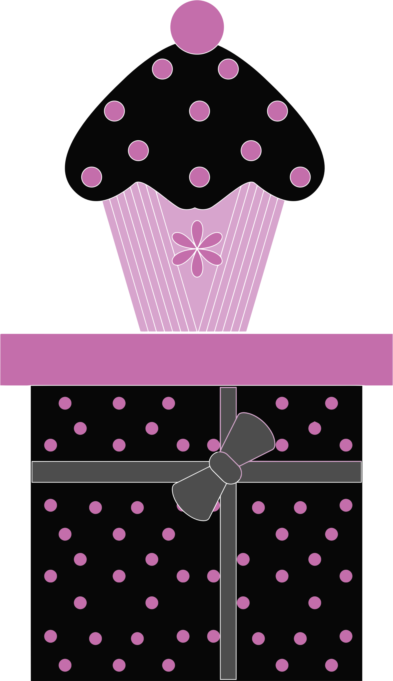 This Free Icons Png Design Of Cupcake On Gift Box (1358x2350), Png Download