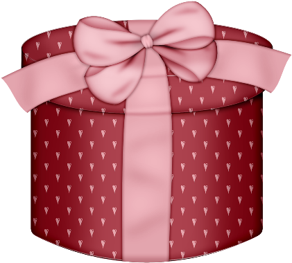 Red Hearts Round Gift Box Png Clipart - Happy Birthday Gift Gif (450x410), Png Download