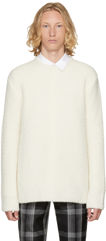 Long Sleeve Cotton Poplin Sweater In White - Cardigan (352x800), Png Download