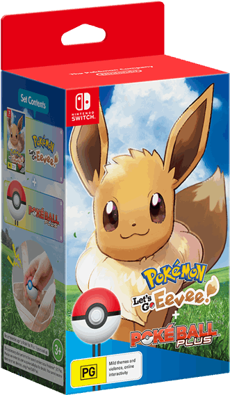 Eevee With Pokeball Plus - Nintendo Switch Pokemon Let's Go Bundle (600x600), Png Download