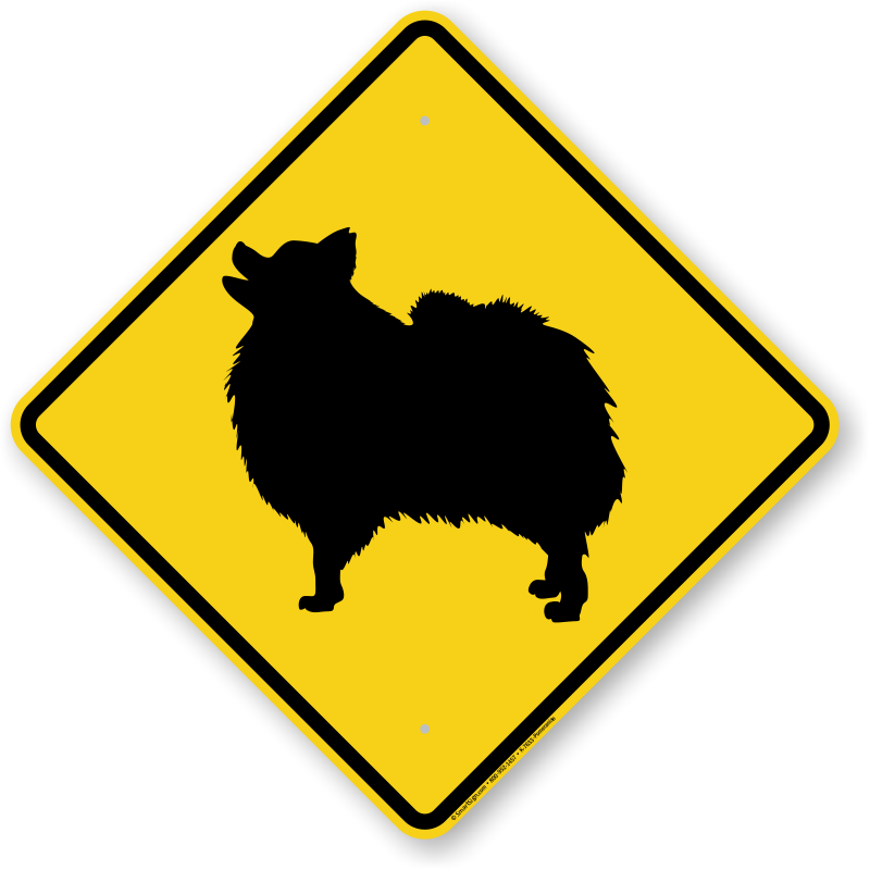 Pomeranian Symbol Guard Dog Sign - Slow Down (800x800), Png Download