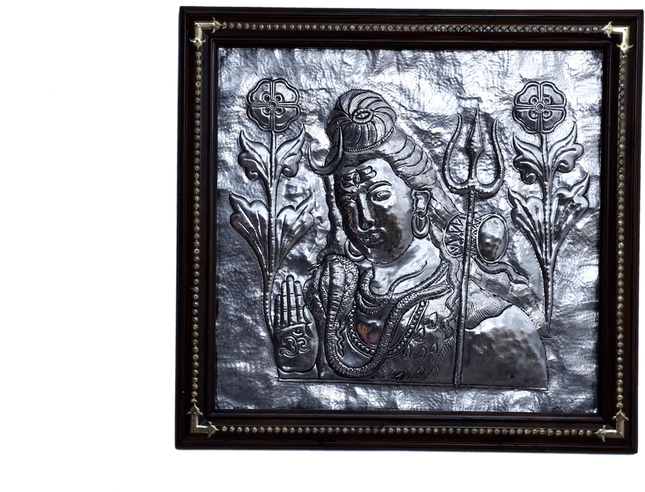Buy Copper Art Vastu Lord Shiva With Wooden Frame Online - Art (1368x912), Png Download