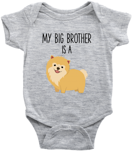 My Big Brother Is A Pomeranian Baby Onesie Newborn - Infant Bodysuit (600x600), Png Download