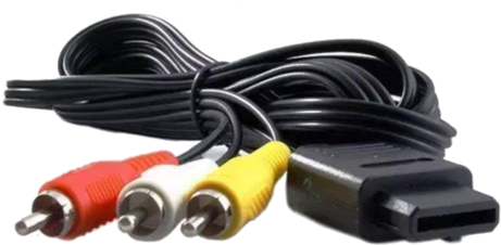 New 6ft Av Audio Video Cords - Kmd Av Composite Cable For Nintendo Gamecube, N64, (480x262), Png Download