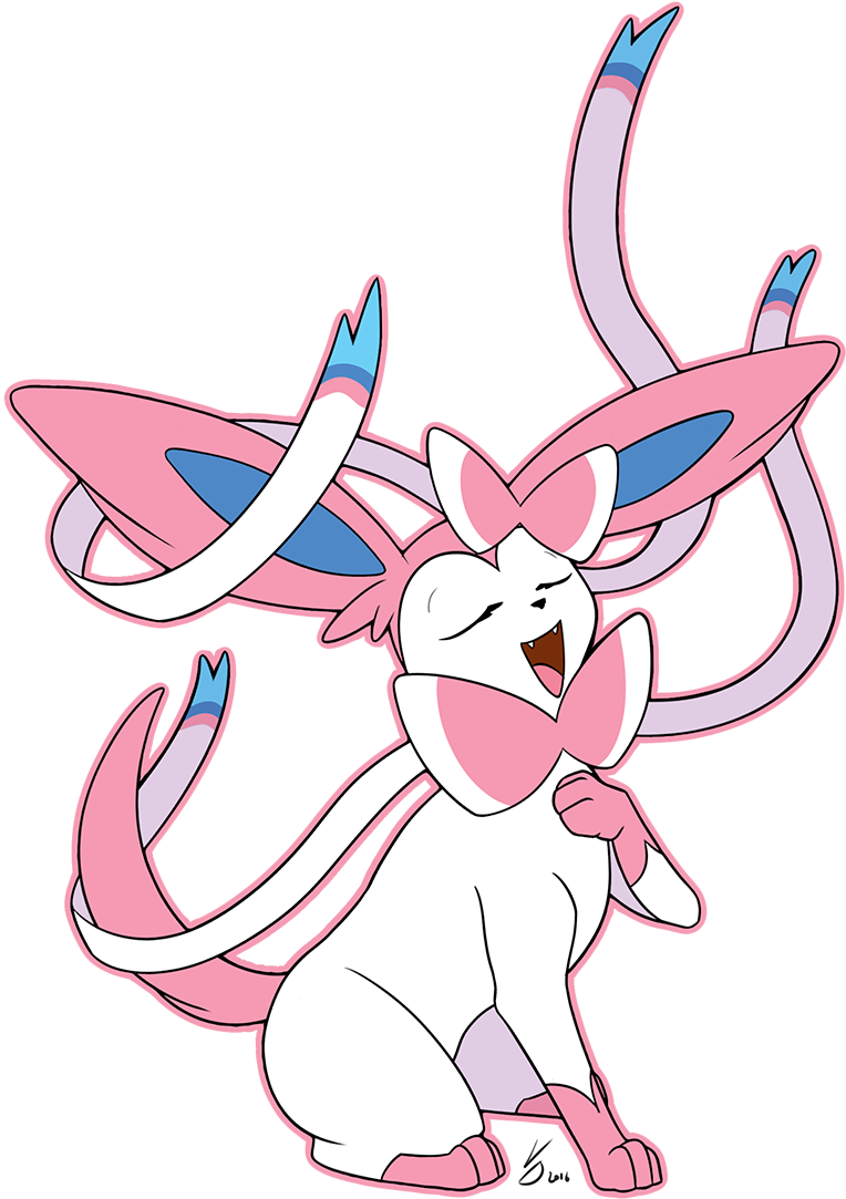 [pokecember - Sylveon Singing (874x1138), Png Download
