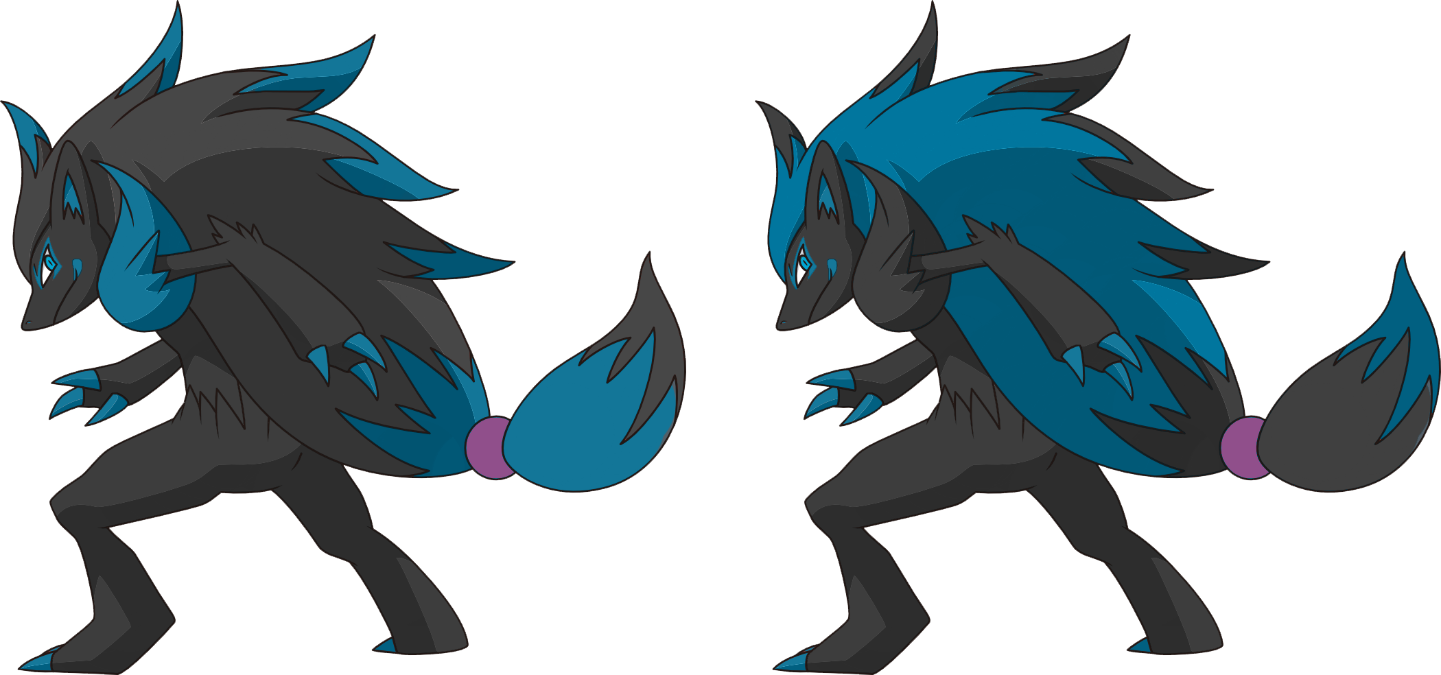 View Zoroark , - Zoroark And Lycanroc (2100x984), Png Download