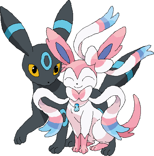Pokémon X And Y Mammal Vertebrate Fictional Character - Shiny Umbreon X Sylveon (491x497), Png Download