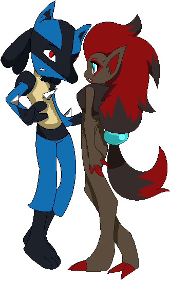 Lucario And Zoroark By Thunder - Pokemon Lucario Y Zoroark (364x562), Png Download