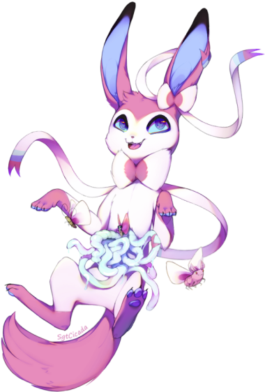 Sylveon And Some Fat Moffs - Sylveon (400x583), Png Download