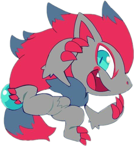 Popular And Trending Zoroark Human Form Stickers On - Zoroark Chibi (454x494), Png Download
