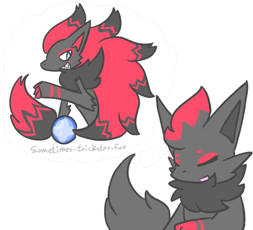 “i Mean Evolving Into A Zoroark Is Pretty Nice, Getting - Cartoon (540x450), Png Download