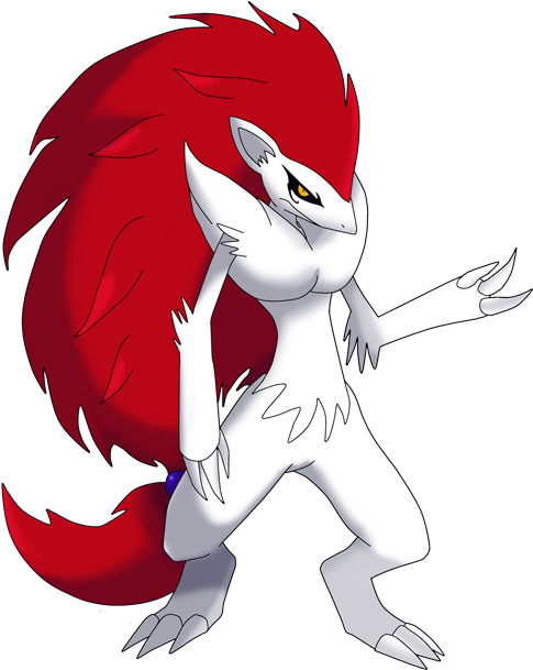 Sugimori Kaiserin Zoroark By Kaizerin On Deviantart - White Zoroark Art (500x608), Png Download