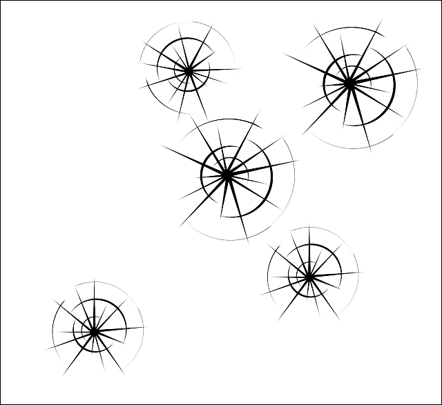 Window, Glass, Holes, Shot, Gun Shots - Bullet Hole (640x587), Png Download