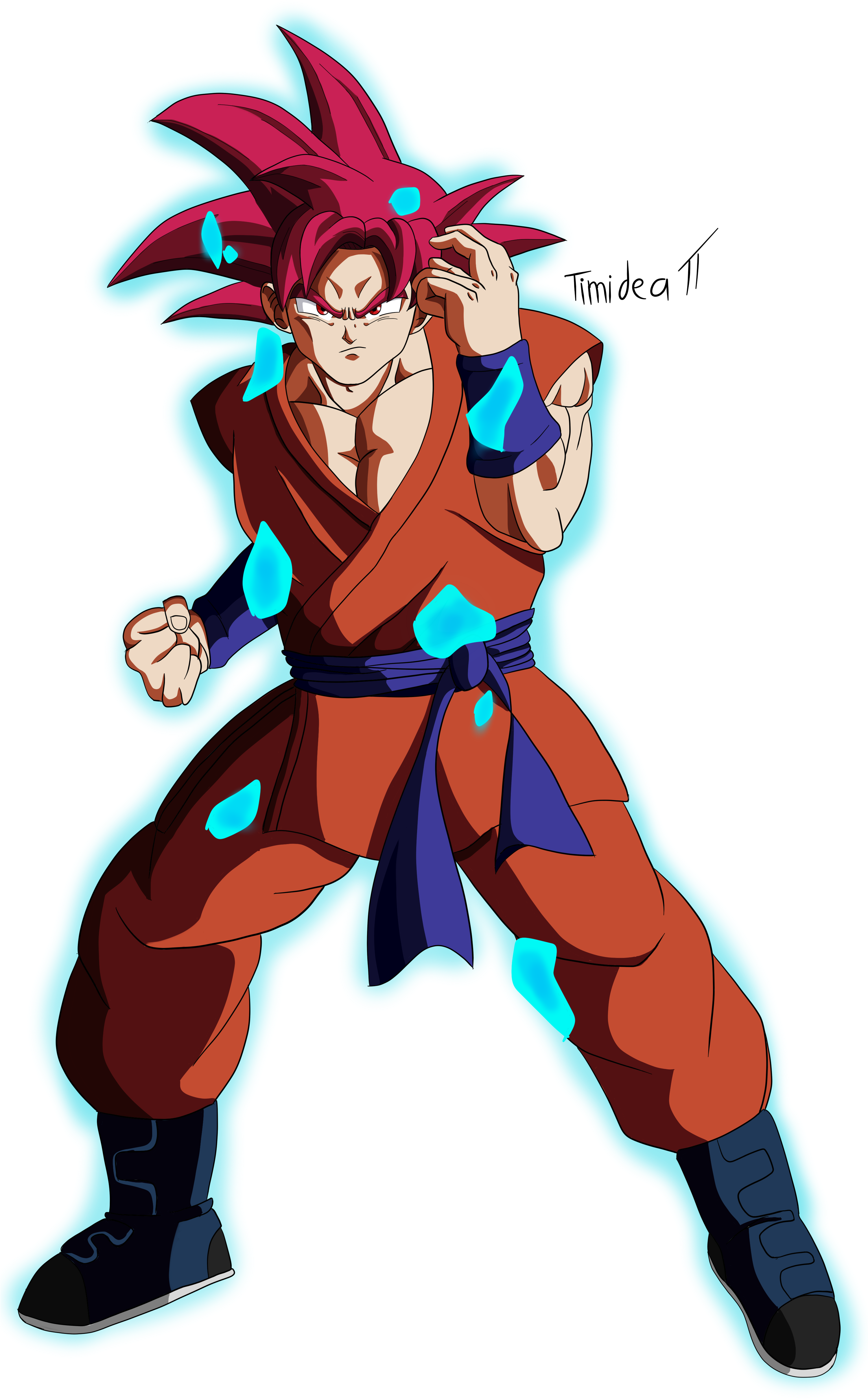 Fanart[oc] Super Saiyajin God Goku - Super Saiyan God Whis Gi Goku (3000x5000), Png Download