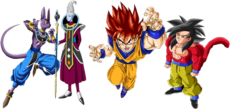 Goku & Goku Vs Beerus & Whis - Whis And Beerus Png (800x403), Png Download
