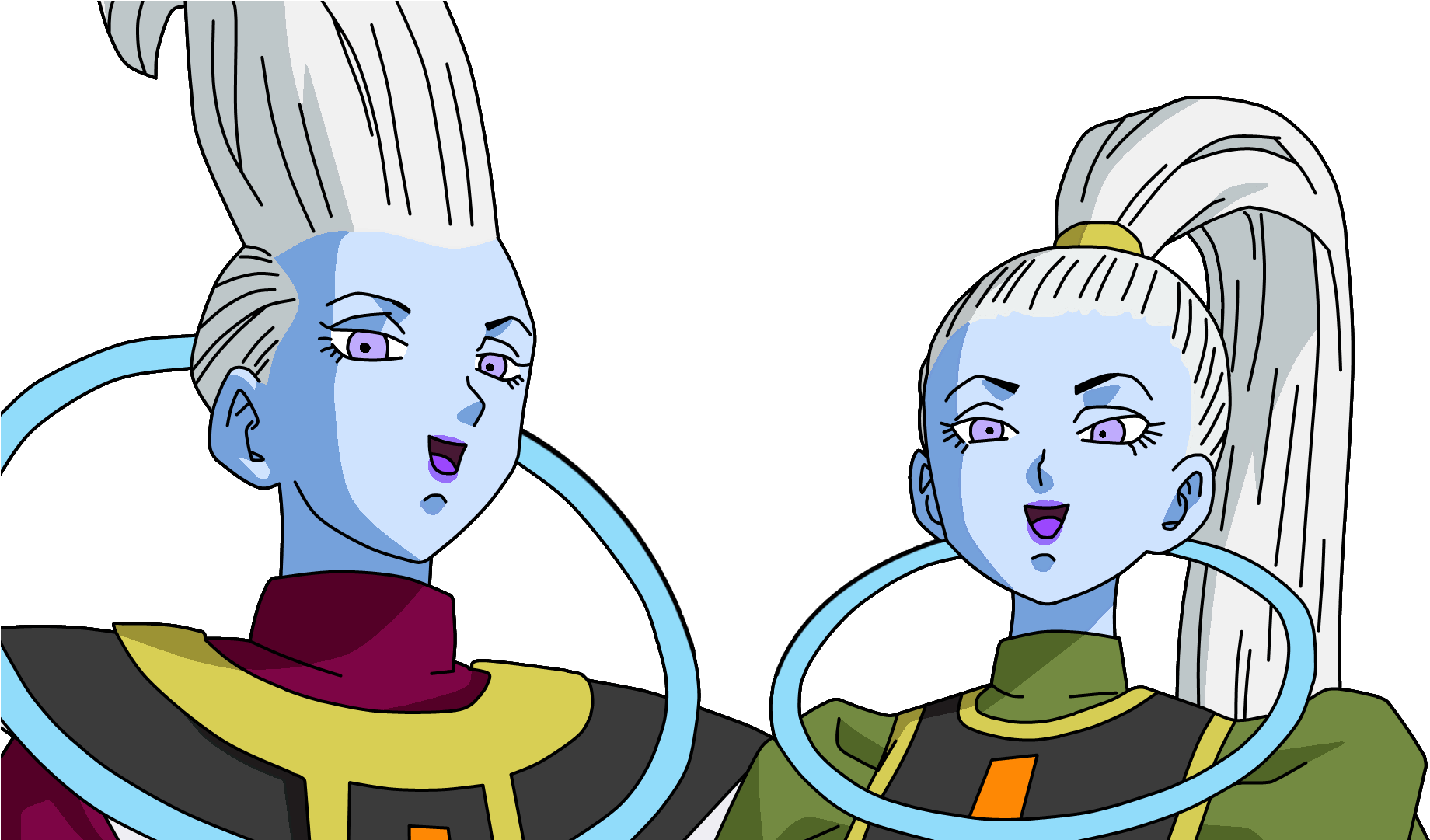Dragonball Whis And Vados Lineart Farbig By Wallpaperzero - Whis And Vados Png (1920x1080), Png Download