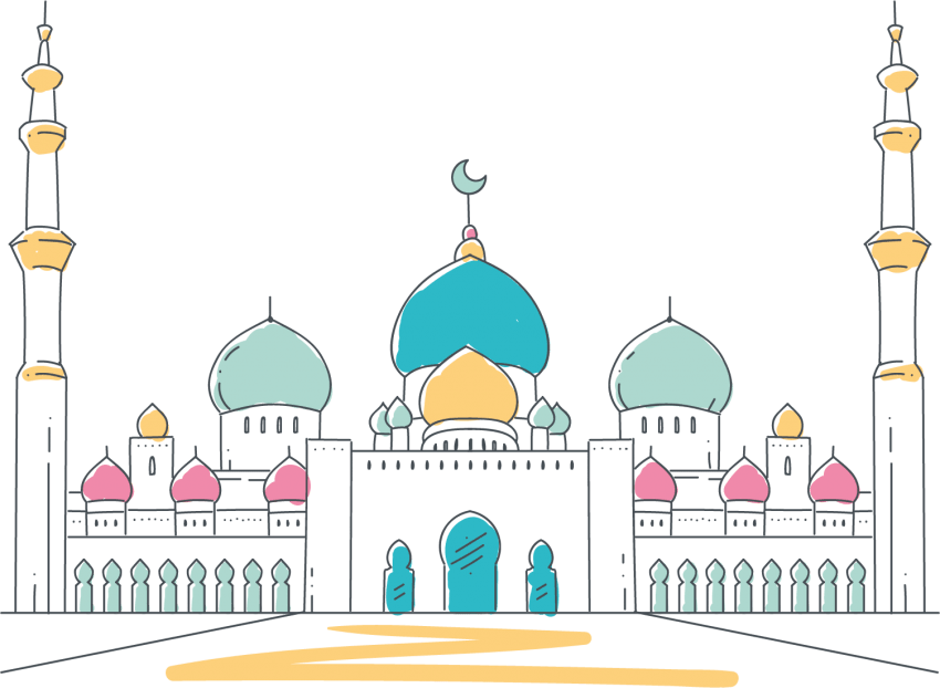 Free Png Mosque Vector Png Images Transparent - Transparent Background Mosque Clipart (850x622), Png Download