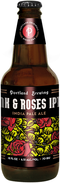 Ink & Roses - Portland Brewing Ink And Roses India Pale Ale (200x603), Png Download