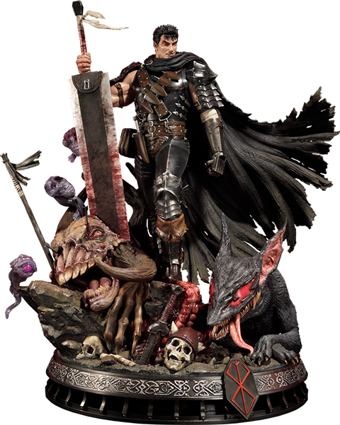 43" Berserk Statue Guts The Black Swordsman - First 4 Figures Guts (480x601), Png Download