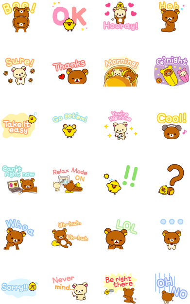 Line Official Stickers - Stickers Rilakkuma Png (420x673), Png Download