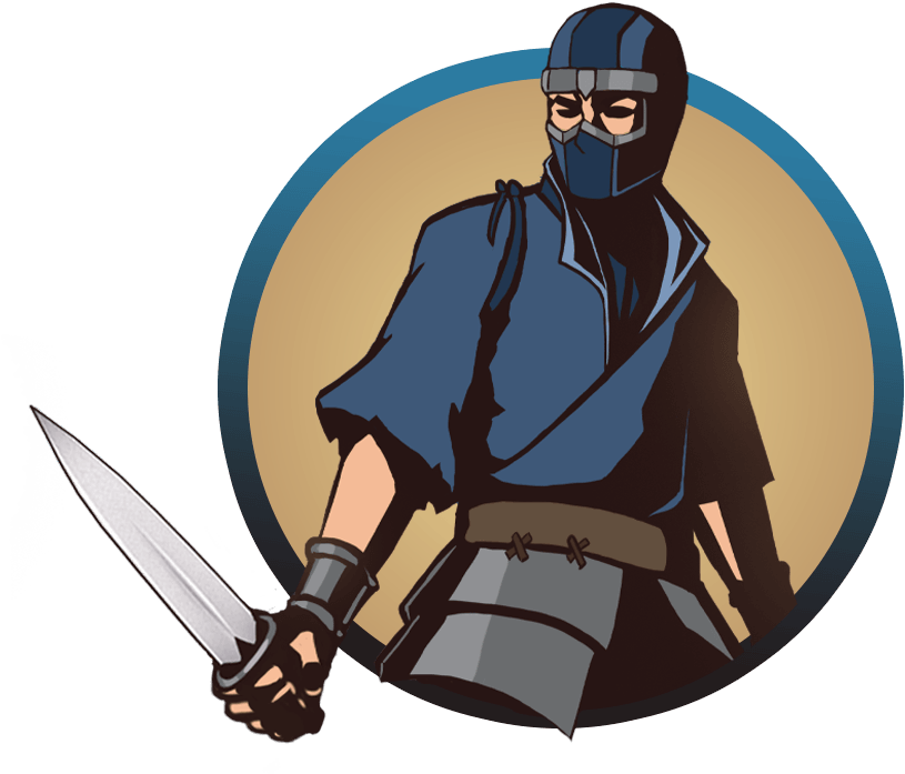 Ninja Man Knives - Shadow Fight 2 Ninja Drawing (1100x1100), Png Download