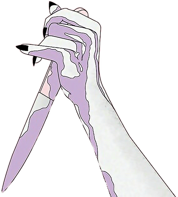 Couteau Knife Psychopath Tumblr Girl Pastel Freetoedit - Knife Drawing (576x638), Png Download