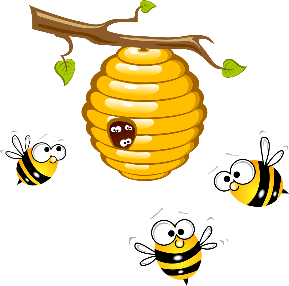 Honey Beehive Clip Art Transprent Png Free - Bee Clip Art (1000x1000), Png Download
