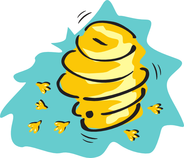 Beehive Clip Art At Clker - Beehive Clipart Transparent (600x517), Png Download