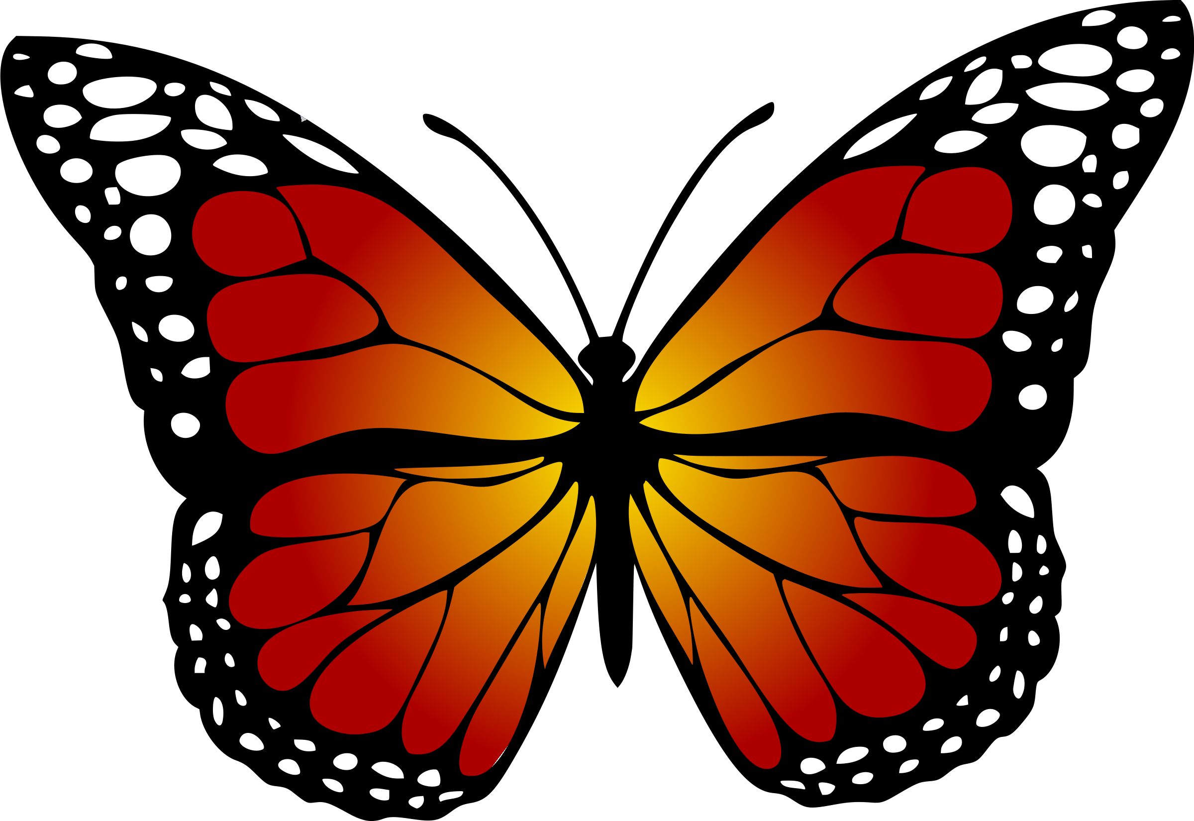 Butterfly Monarch Abstract Artistic 1662471 - Gambar Kupukupu Hitam Putih (2400x1650), Png Download