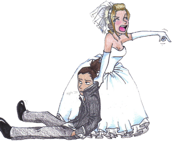 Mobile Mystery Dinners Actors To Perform At Central - Stressed Bride And Groom (600x490), Png Download