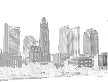 Share This Image - Columbus Skyline (598x537), Png Download