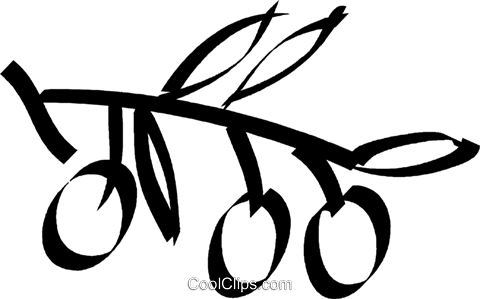 Olive Branch With Olives Royalty Free Vector Clip Art - Olive Branch (480x299), Png Download