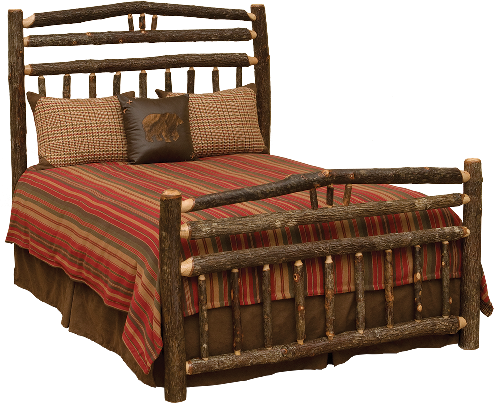 Hickory Wagon Wheel Bed - Fireside Lodge 80014a Hickory King Wagon Wheel Bed (1000x1000), Png Download